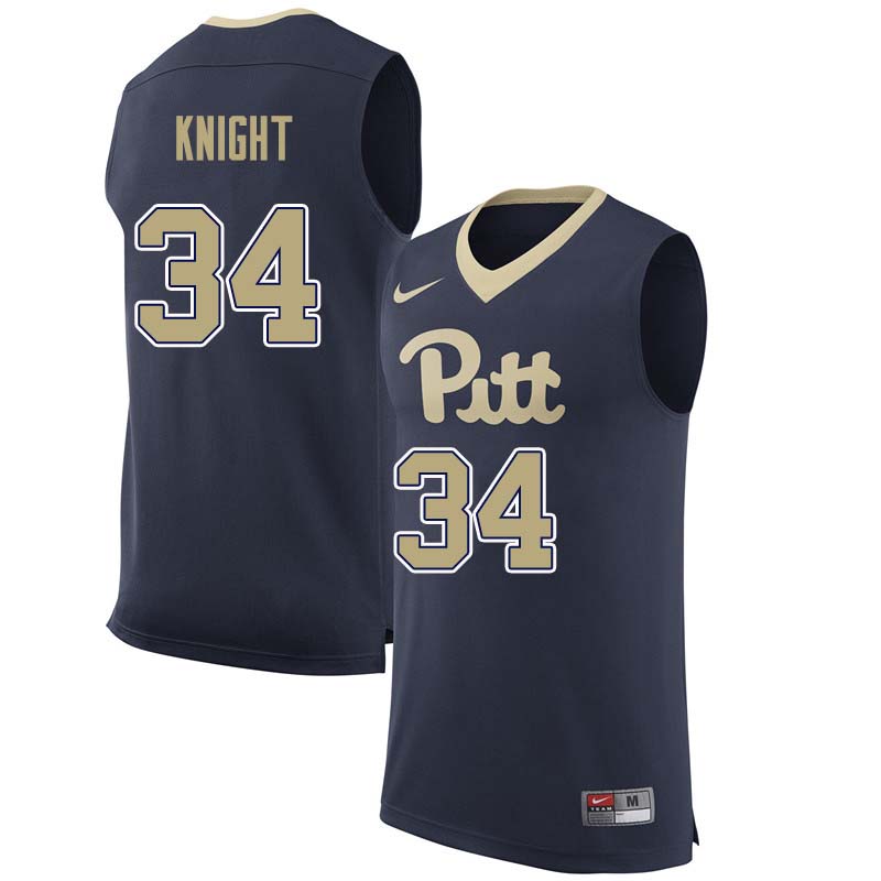 Men #34 Billy Knight Pittsburgh Panthers College Basketball Jerseys Sale-Navy